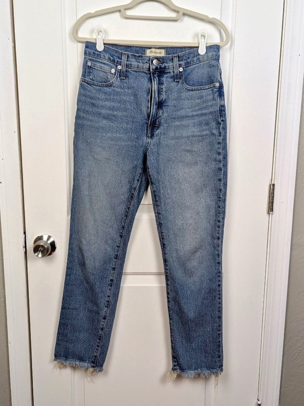 Madewell | Perfect Vintage Jean Light Wash Frayed Hem Straight Leg Size 27